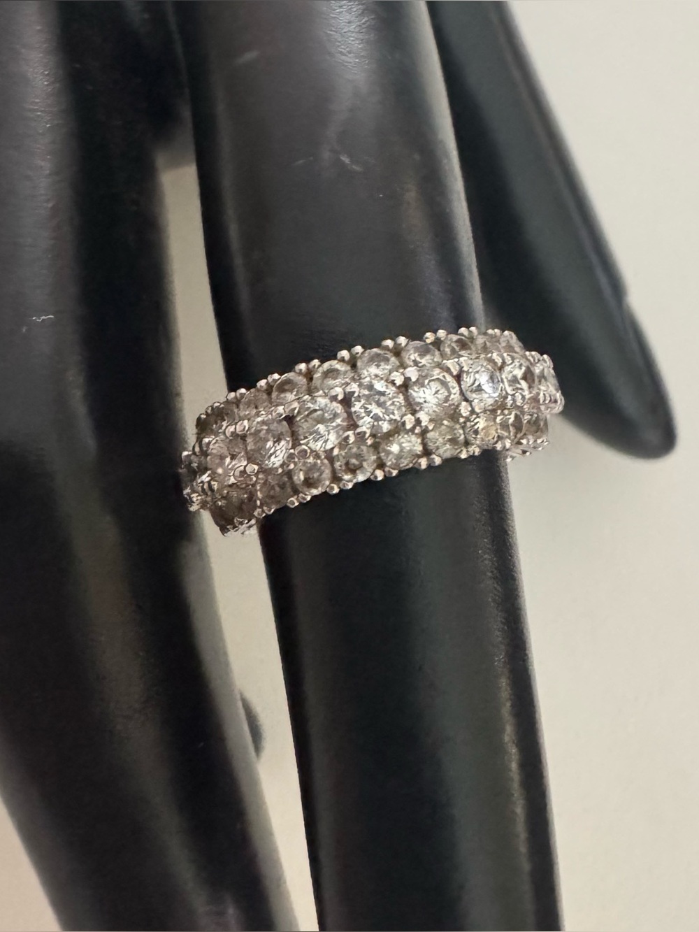 Suzy Levian Triple Row CZ Eternity Ring - Picture 5 of 6